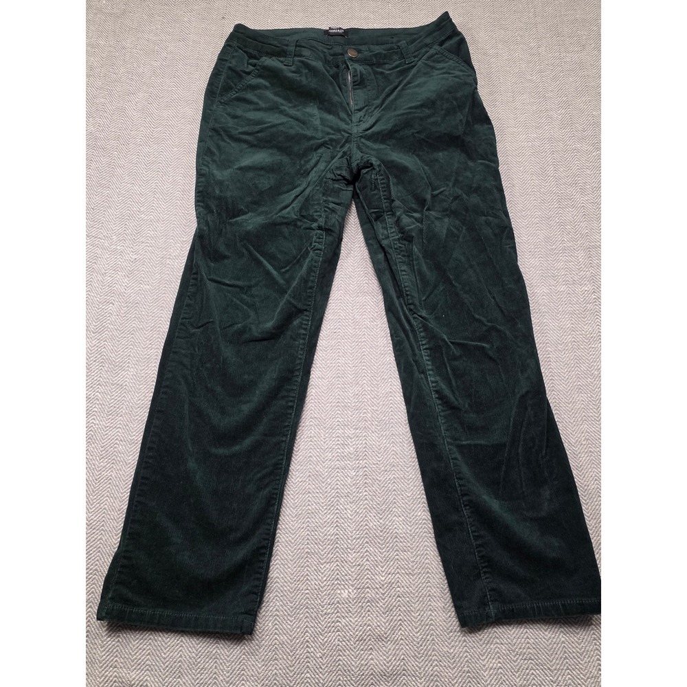 Jones & Co Jones New York Corduroy Pants Forest Green‎ Straight Leg Mens 35x27